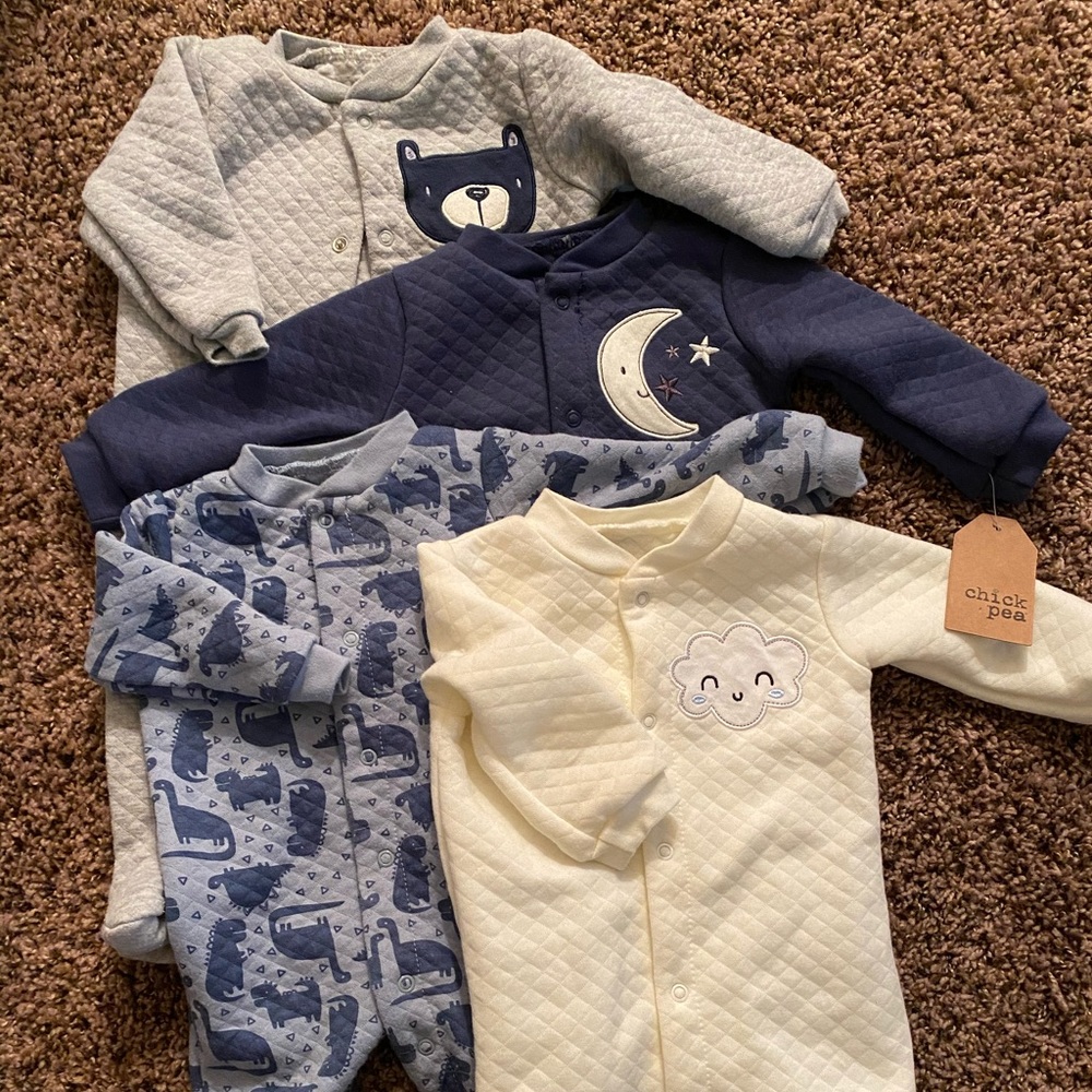 Bundle of 4 quilted sleepers